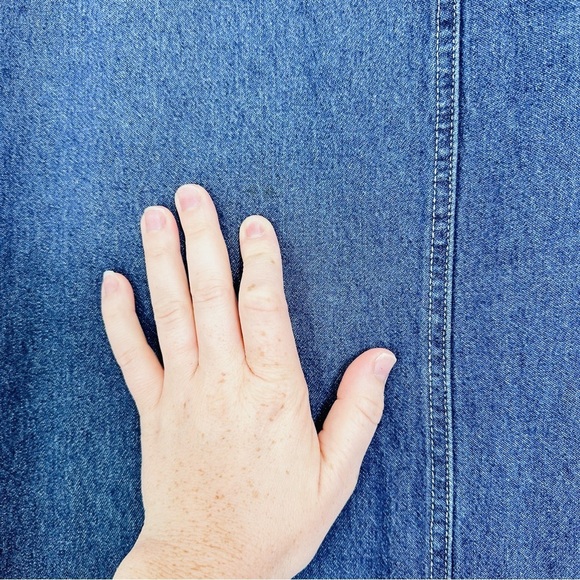 Vintage Expressions Plus Size Denim Jean Sleeveless Button Down Dress Size 3X - Picture 9 of 12